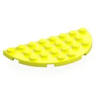 Plate Round Half 4 x 8, Vibrant Yellow
