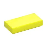 Tile 1 x 2 with Groove, Vibrant Yellow