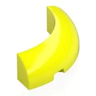 Brick Round Corner 4 x 4 x 1, Vibrant Yellow