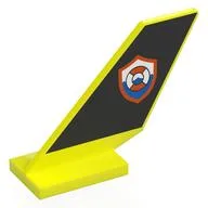 Tail Shuttle with Coastguard Logo on Black Background Print, Vibrant Yellow
