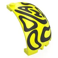 Panel 5 x 5 x 3 1/3 Corner, Curved Top with Black Swirls Print, Vibrant Yellow