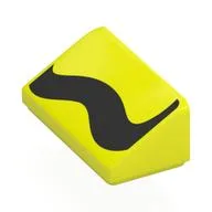 Brick Sloped 30° 1 x 2 x 2/3 with Black Shapes Print, Vibrant Yellow