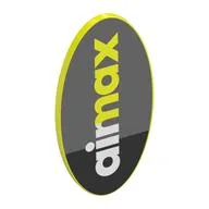 Shield Ovoid with Grip and White 'air', Vibrant Yellow 'max' on Dark/Light Bluish Grey Background Print, Vibrant Yellow