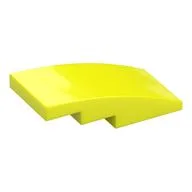 Brick Curved 4 x 2 No Studs, Vibrant Yellow