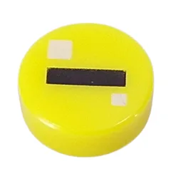 Tile Round 1 x 1 with Eye, Narrow Iris Print, Vibrant Yellow