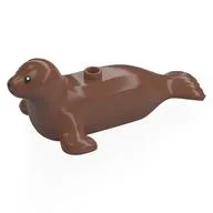Animal, Seal with Black Eyes Print, Medium Brown
