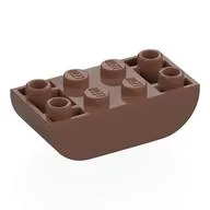 Brick Curved Inverted 2 x 4 Double, Medium Brown