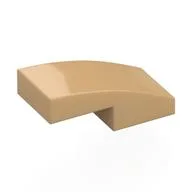 Brick Curved 2 x 1 No Studs [1/2 Bow], Warm Tan
