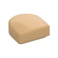 Tile Round 1 x 1 Half Circle, Warm Tan