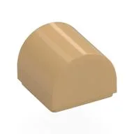 Brick Curved 1 x 1 x 2/3 Double Curved Top, No Studs, Warm Tan