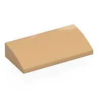 Brick Curved 2 x 4 x 2/3 No Studs, with Bottom Tubes, Warm Tan