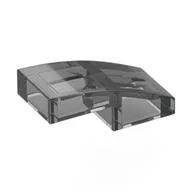 Brick Curved 2 x 1 No Studs [1/2 Bow], Trans-Black
