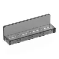 Panel 1 x 4 x 1 with Rounded Corners [Thin Wall], Trans-Black