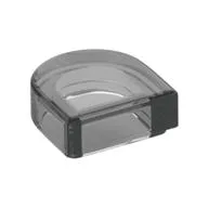 Tile Round 1 x 1 Half Circle, Trans-Black