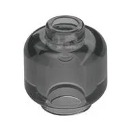 Minifig Head [Plain] [Vented Stud - 2 Holes], Trans-Black