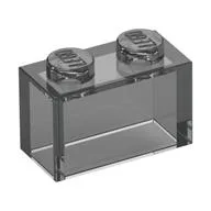 Brick 1 x 2 without Bottom Tube, Trans-Black