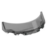 Windscreen 3 x 6 x 1 Curved with Rectangular Stud Holder in Bottom, Trans-Black
