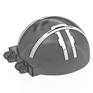 Windscreen 6 x 6 x 3 Canopy Half Sphere with Dual 2 Fingers with White Cockpit Print, Trans-Black