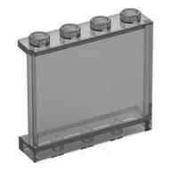 Panel 1 x 4 x 3 [Side Supports / Hollow Studs], Trans-Black