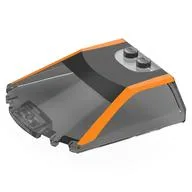 Windscreen 6 x 6 x 1 1/3 with Orange Frame Print, Trans-Black