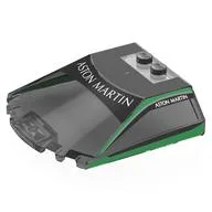 Windscreen 6 x 6 x 1 1/3 with 'ASTON MARTIN', Green Frame Print, Trans-Black