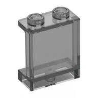 Panel 1 x 2 x 2 [Side Supports / Hollow Studs], Trans-Black