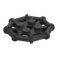 Plate Special 2 x 2 with Bar Frame Octagonal, Reinforced, Completely Round Studs, Pearl Titanium
