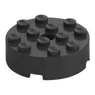 Brick Round 4 x 4 Centre Hole, Pearl Titanium