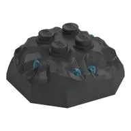 Rock 4 x 4 x 1 1/3, Top with Trans-Light Blue Crystals Pattern, Pearl Titanium