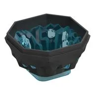Rock 4 x 4 x 1 2/3, Bottom with Trans-Light Blue Crystals Pattern, Pearl Titanium
