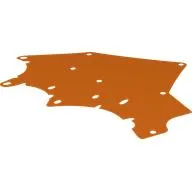 Wing, Left, Dragon, Scalloped, 25 x 19, Reddish Orange