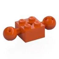 Technic Brick Special 2 x 2 with 10.2mm Balls with Holes and Axle Hole, Reddish Orange