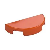 Tile Round 1 x 2 Half Circle, Reddish Orange