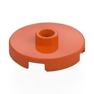 Plate Special Round 2 x 2 with Center Stud (Jumper Plate), Reddish Orange