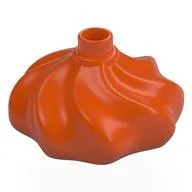 Duplo Cake Swirl Decoration with Top Stud, Reddish Orange