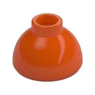 Brick Round 1.5 x 1.5 Dome Top [Plain], Reddish Orange