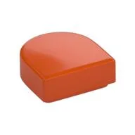 Tile Round 1 x 1 Half Circle, Reddish Orange