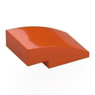 Brick Curved 3 x 2 No Studs, Reddish Orange