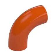 Brick Round 1 x 1 diameter Tube with 90 Degree Elbow (2 x 2 x 1) and Axle Holes (Crossholes) at each end, Reddish Orange