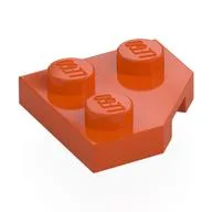 Wedge Plate 2 x 2 Cut Corner, Reddish Orange
