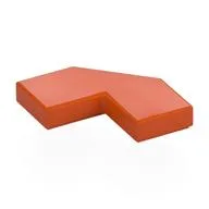 Tile Special 2 x 2 Corner with Cut Corner - Facet, Reddish Orange