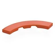 Tile 4 x 4 Curved, Macaroni, Reddish Orange