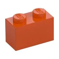 Brick 1 x 2, Reddish Orange