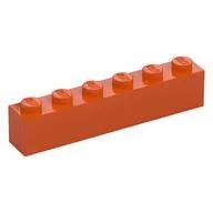 Brick 1 x 6, Reddish Orange