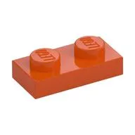 Plate 1 x 2, Reddish Orange