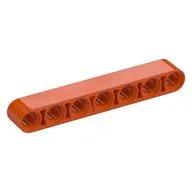 Technic Beam 1 x 7 Thick, Reddish Orange