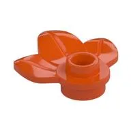 Plant, Plate 1 x 1 Round with 3 Leaves, Reddish Orange