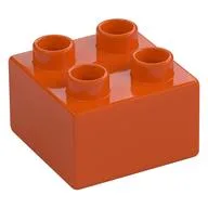 Duplo Brick 2 x 2, Reddish Orange