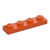 Plate 1 x 4, Reddish Orange