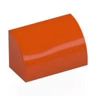 Brick Curved 1 x 2 x 1 No Studs, Reddish Orange